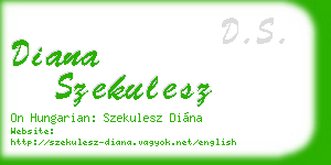 diana szekulesz business card